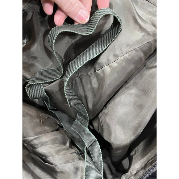 Prada Designer Vintage Gray Sweetheart Neck Wool Midi length Dress Sz 46/Lg/14 - Picture 13 of 14